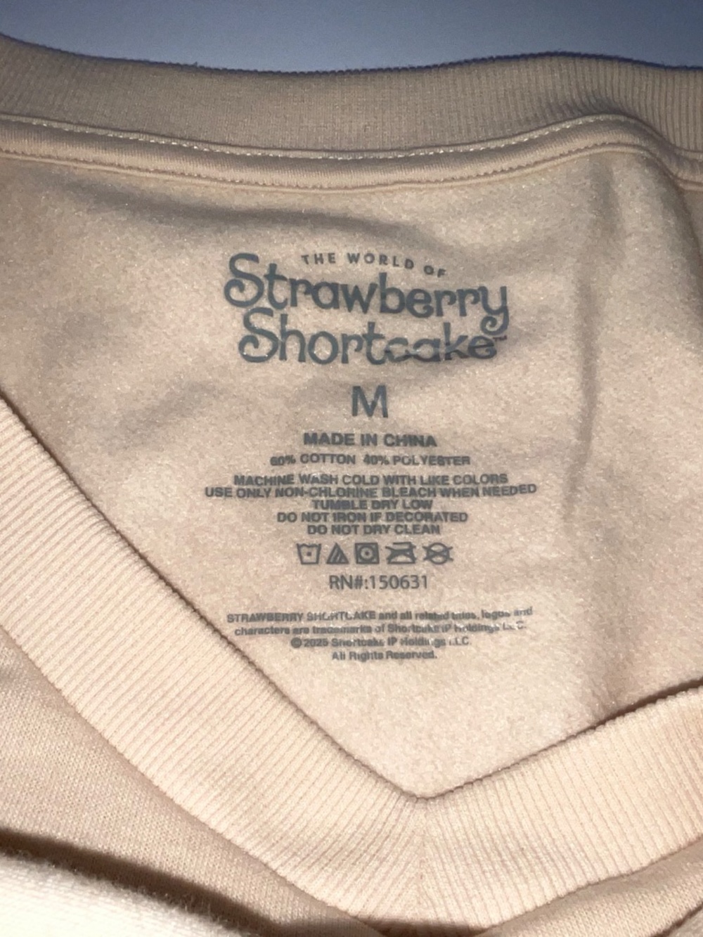 Strawberry Shortcake Pull-Over V Loose Boxy Sweatshirt. NWOT. Women’s - Picture 8 of 9